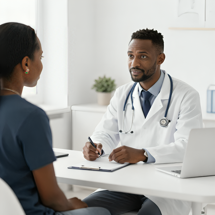 Doctor consulting patient